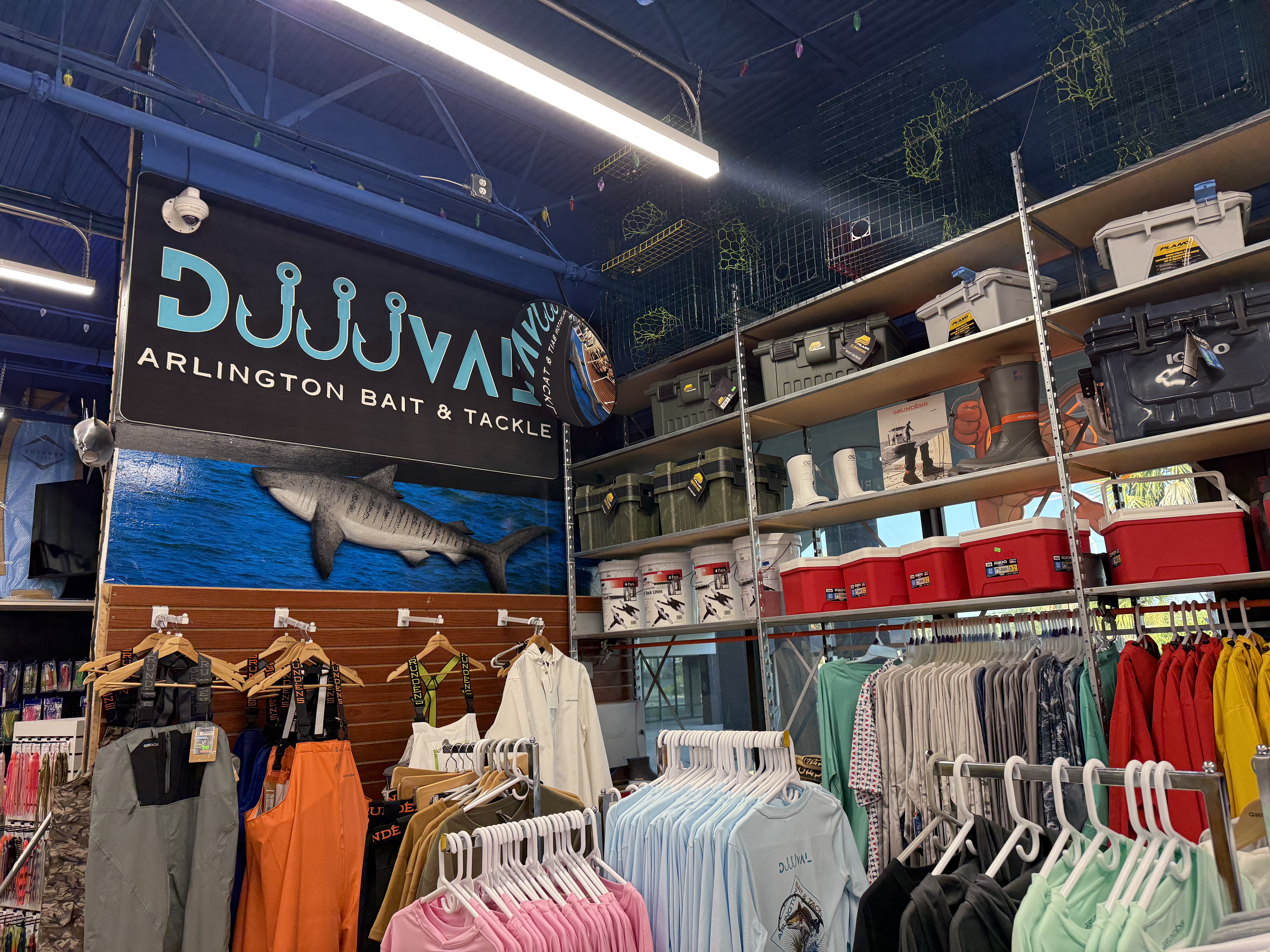 Fishing apparel and gear display